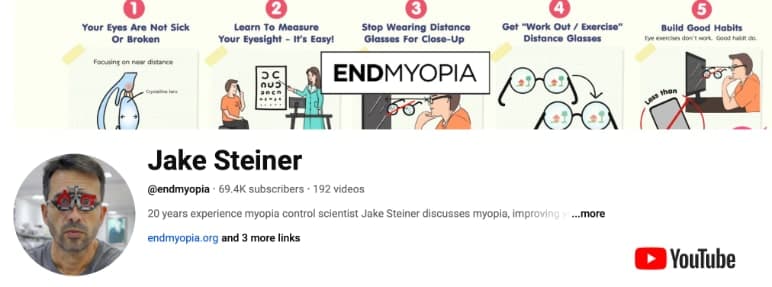 Jake Steiner — EndMyopia YouTube channel