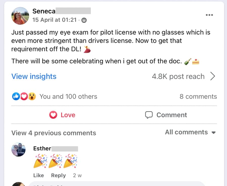 Seneca quote on EndMyopia Facebook